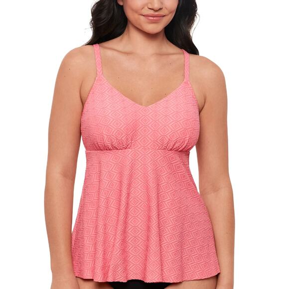 Swim Solutions (10) Textured Underwire Tankini Top, Created for Macy's35 - Picture 1 of 13